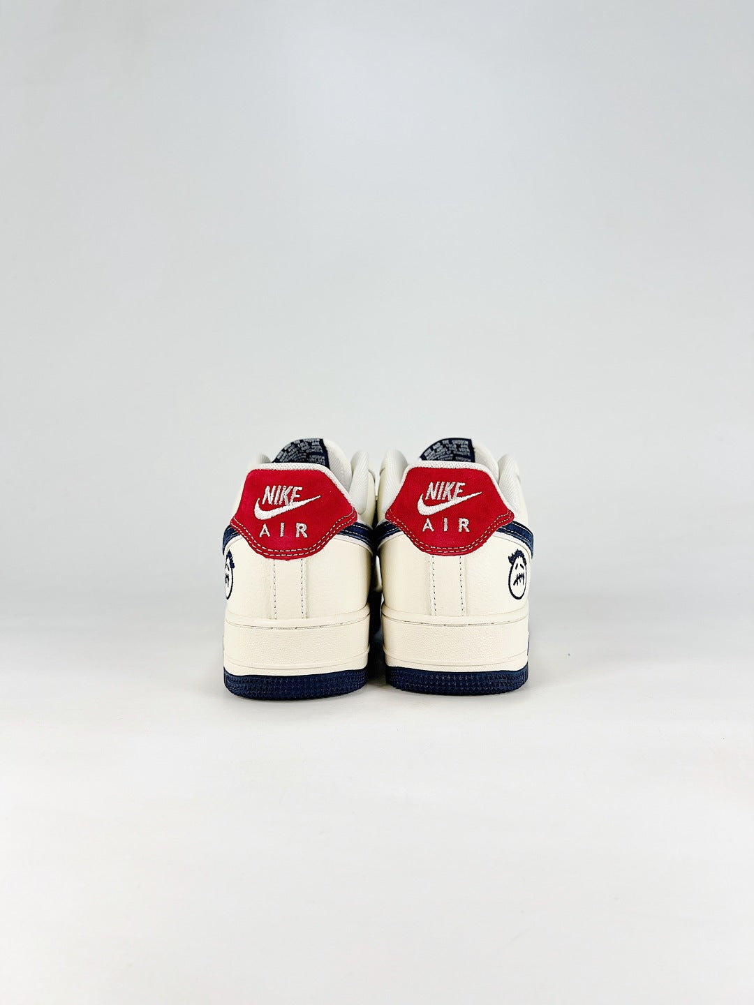 Nike Air Force 1 ’07 Low Cream & Black Sneakers with Red Accents, Retro Lace-Up Casual Streetwear Shoes