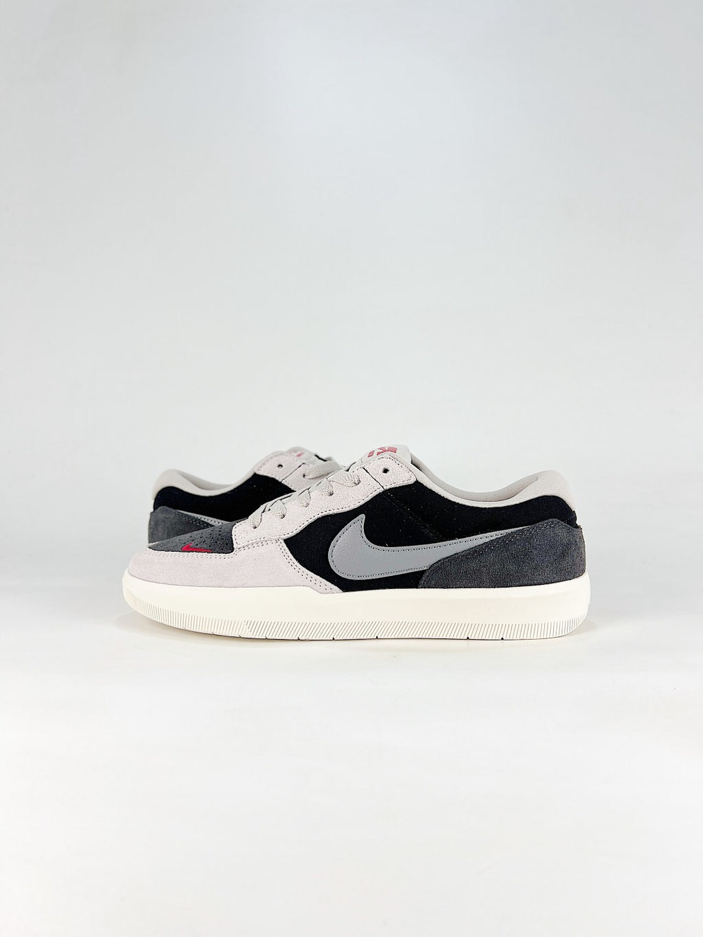 Nike SB Force 58 Black Grey & White Low-Top Sneakers, Retro Lace-Up Skate-Inspired Casual Shoes