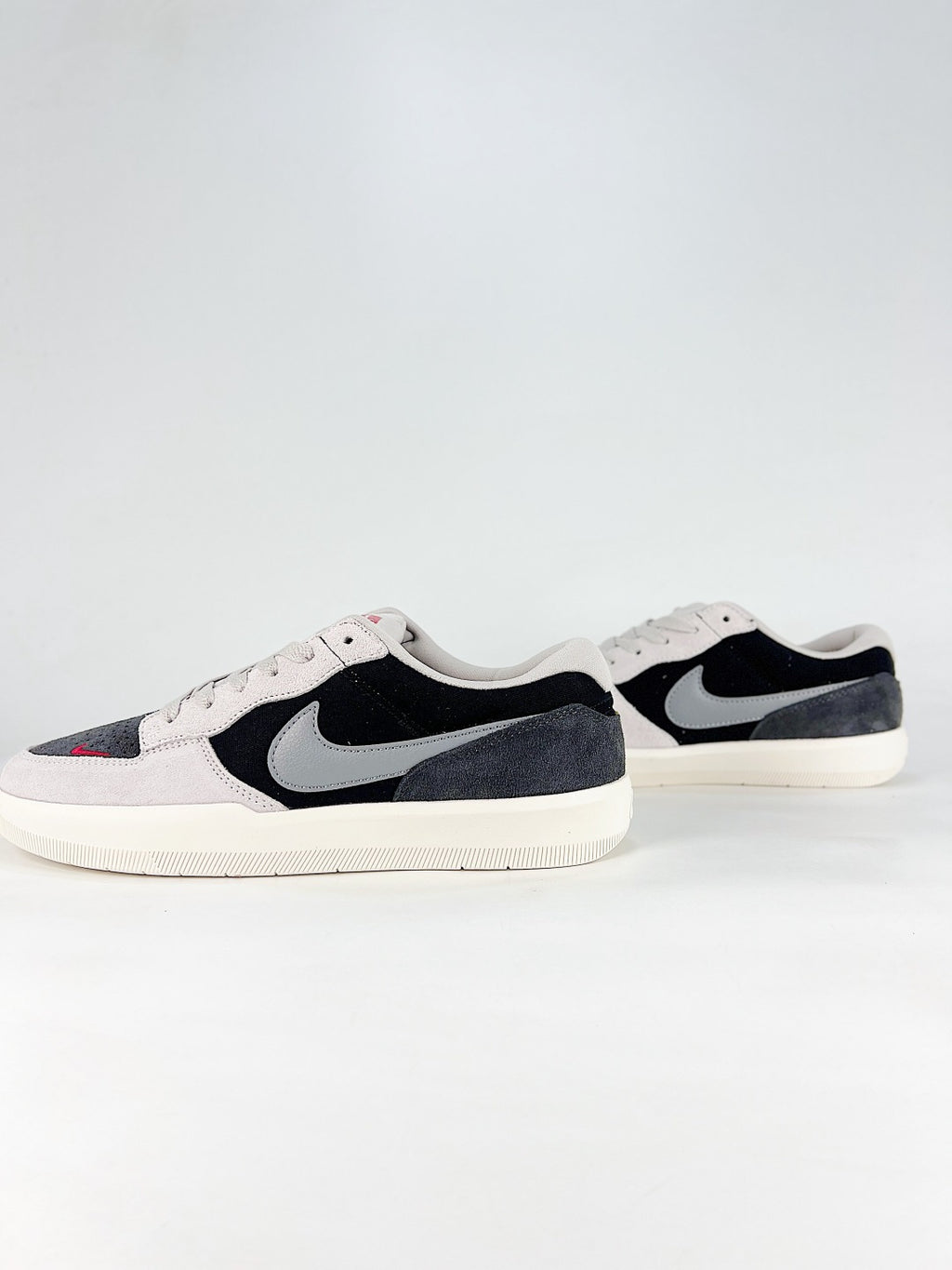 Nike SB Force 58 Black Grey & White Low-Top Sneakers, Retro Lace-Up Skate-Inspired Casual Shoes