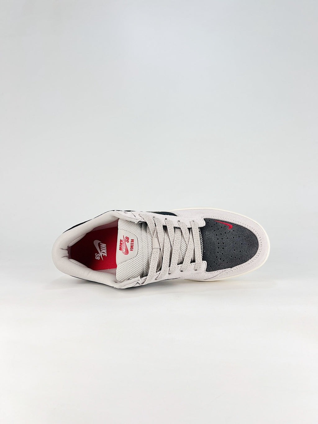 Nike SB Force 58 Black Grey & White Low-Top Sneakers, Retro Lace-Up Skate-Inspired Casual Shoes