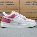 Nike Air Force 1 ’07 Low AF1 White & Pink Sneakers, Color Block Lace-Up Retro Casual Streetwear Shoes