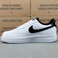 Nike Air Force 1 ’07 Low AF1 White & Black Sneakers, Contrast Swoosh Retro Lace-Up Casual Streetwear Shoes