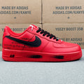 Nike Air Force 1 ’07 Low AF1 Red & Black Sneakers, Contrast Swoosh Graphic Sole Retro Lace-Up Casual Streetwear Shoes