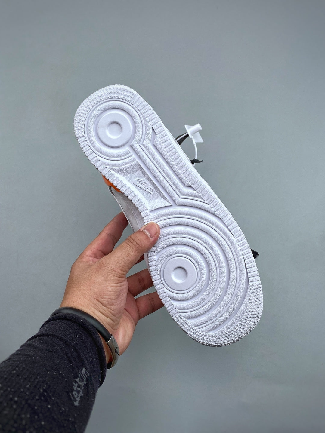 Nike Lunar Force 1 White & Black Zip Sneakers with Orange Accents, Low-Top Lace-Up Casual Streetwear Shoes