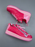 Nike Lunar Force 1 Hot Pink Zip Sneakers, Metallic Side Zipper Low-Top Lace-Up Casual Streetwear Shoes