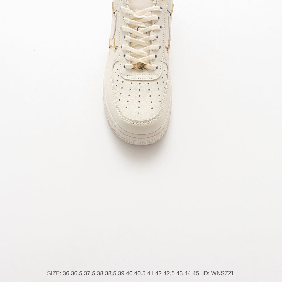 Nike Air Force 1 ’07 Low Cream White Sneakers, Tonal Swoosh Lace-Up Retro Casual Streetwear Shoes