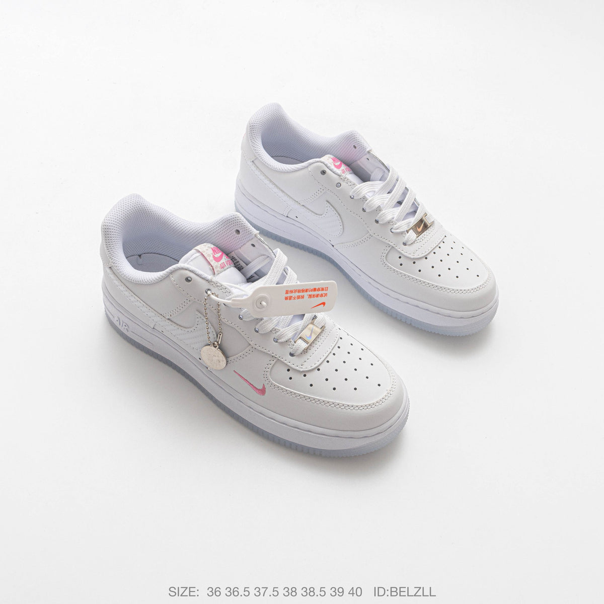 Nike Air Force 1 ’07 Low Triple White Sneakers, Tonal Swoosh Retro Lace-Up Casual Streetwear Shoes