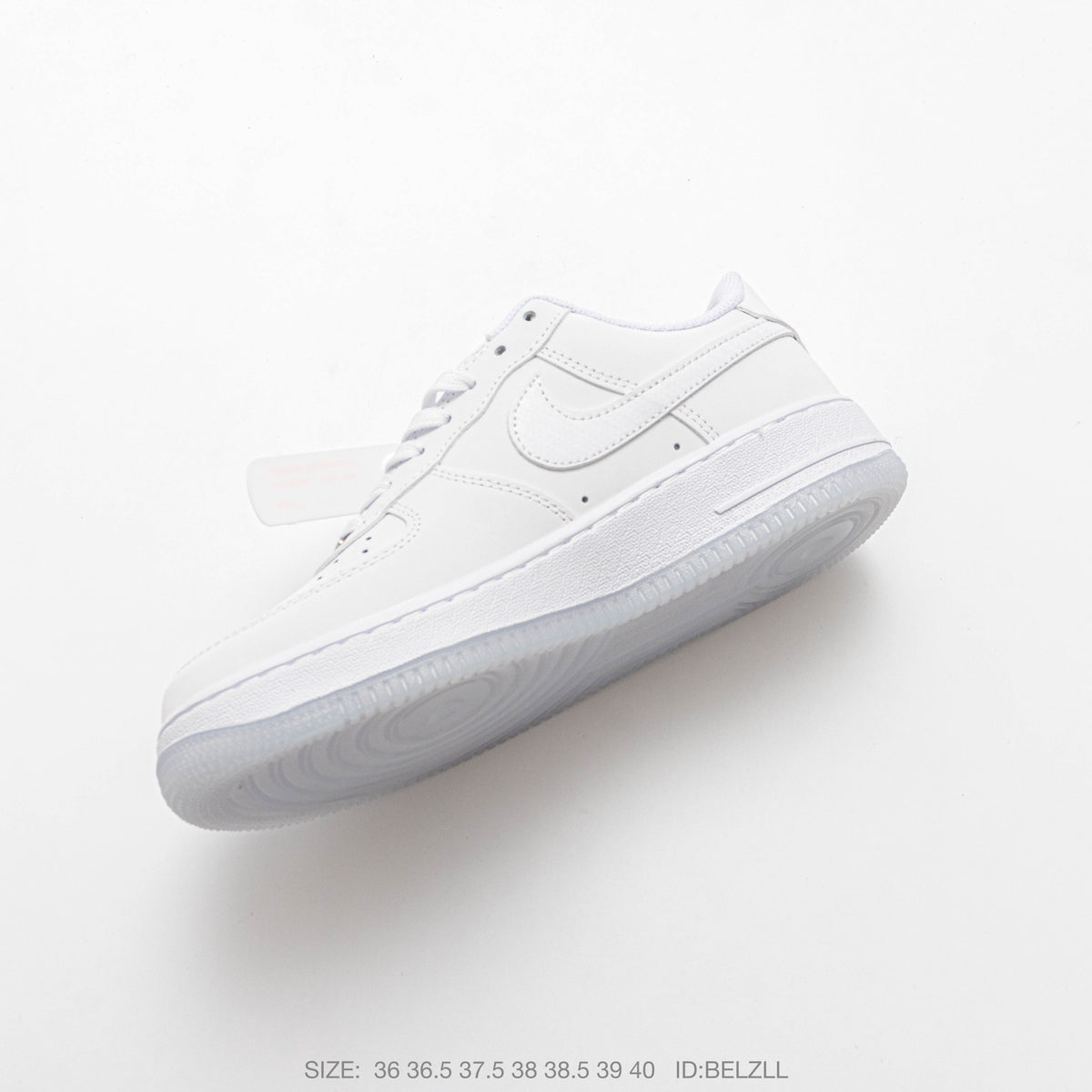 Nike Air Force 1 ’07 Low Triple White Sneakers, Tonal Swoosh Retro Lace-Up Casual Streetwear Shoes