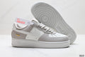 Nike Air Force 1 ’07 Low Grey & White Sneakers with Pink Accents, Color Block Lace-Up Retro Casual Streetwear Shoes