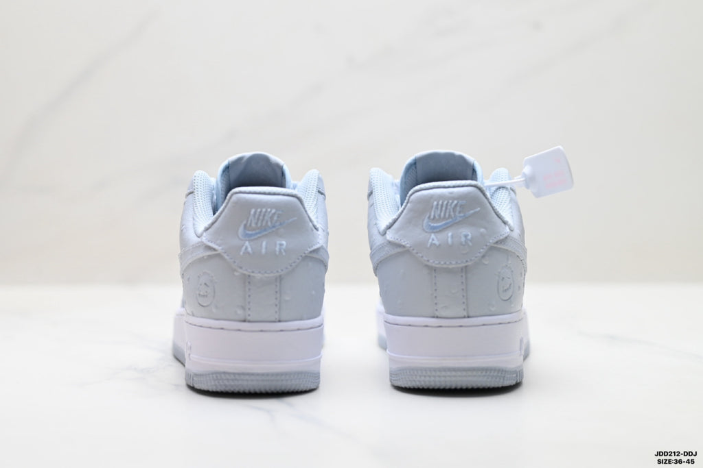 Nike Air Force 1 ’07 Low Light Grey Sneakers with Pink Tongue Accent, Tonal Swoosh Lace-Up Retro Casual Shoes